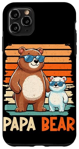 Papa Bär Papa Bear Vatertag Sohn Tochter Vaterschaft Retro Hülle für iPhone 11 Pro Max von Stolzer Papa Bär Liebevoller Papa Vater Daddy