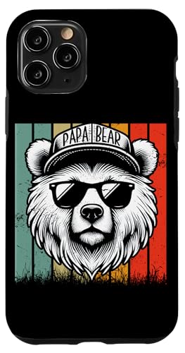 Papa Bär Papa Bear Vatertag Sohn Tochter Vaterschaft Retro Hülle für iPhone 11 Pro von Stolzer Papa Bär Liebevoller Papa Vater Daddy