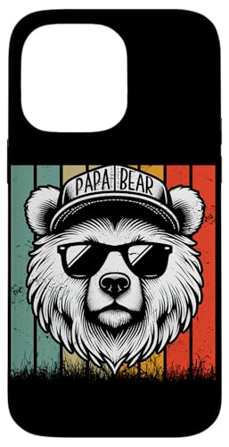 Papa Bär Papa Bear Vatertag Sohn Tochter Vaterschaft Retro Hülle für iPhone 14 Pro Max von Stolzer Papa Bär Liebevoller Papa Vater Daddy