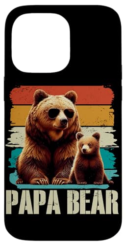 Papa Bär Papa Bear Vatertag Sohn Tochter Vaterschaft Retro Hülle für iPhone 14 Pro Max von Stolzer Papa Bär Liebevoller Papa Vater Daddy