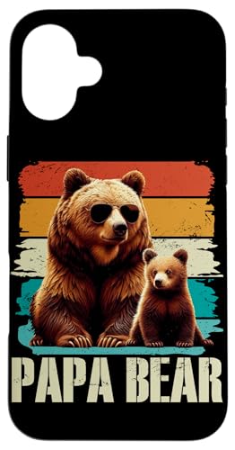 Papa Bär Papa Bear Vatertag Sohn Tochter Vaterschaft Retro Hülle für iPhone 16 Plus von Stolzer Papa Bär Liebevoller Papa Vater Daddy