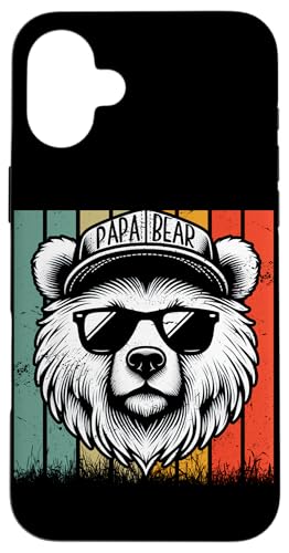Papa Bär Papa Bear Vatertag Sohn Tochter Vaterschaft Retro Hülle für iPhone 16 Plus von Stolzer Papa Bär Liebevoller Papa Vater Daddy