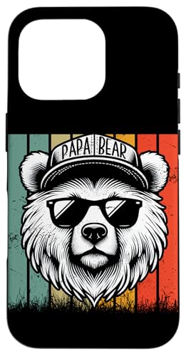Papa Bär Papa Bear Vatertag Sohn Tochter Vaterschaft Retro Hülle für iPhone 16 Pro von Stolzer Papa Bär Liebevoller Papa Vater Daddy