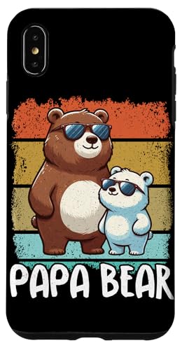 Papa Bär Papa Bear Vatertag Sohn Tochter Vaterschaft Retro Hülle für iPhone XS Max von Stolzer Papa Bär Liebevoller Papa Vater Daddy