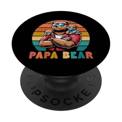 Papa Bär Papa Bear Vatertag Sohn Tochter Vaterschaft Retro PopSockets Klebender PopGrip Papa Bär Papa Bear Vatertag Sohn Tochter Vaterschaft Retro PopSockets Klebender PopGrip von Stolzer Papa Bär Liebevoller Papa Vater Daddy