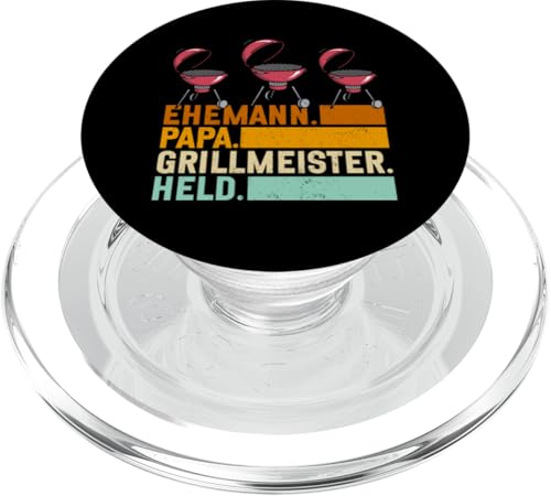 Ehemann Papa Grillmeister Held Grill Grillen Vatertag BBQ PopSockets PopGrip für MagSafe von Stolzer Papa Grill Liebender Vater Daddy