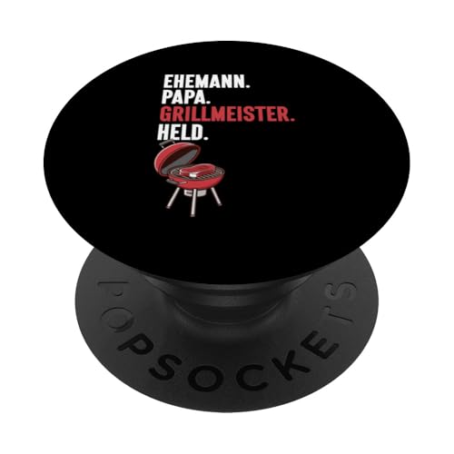Ehemann Papa Grillmeister Held Grill Papa Vatertag BBQ PopSockets Klebender PopGrip von Stolzer Papa Grill Liebender Vater Daddy