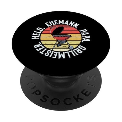 Ehemann Papa Grillmeister Held Grill Papa Vatertag BBQ PopSockets Klebender PopGrip von Stolzer Papa Grill Liebender Vater Daddy