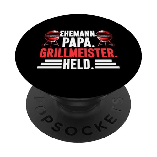 Ehemann Papa Grillmeister Held Grill Papa Vatertag BBQ PopSockets Klebender PopGrip von Stolzer Papa Grill Liebender Vater Daddy