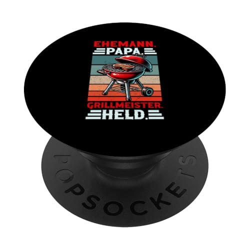 Ehemann Papa Grillmeister Held Grill Papa Vatertag BBQ PopSockets Klebender PopGrip von Stolzer Papa Grill Liebender Vater Daddy