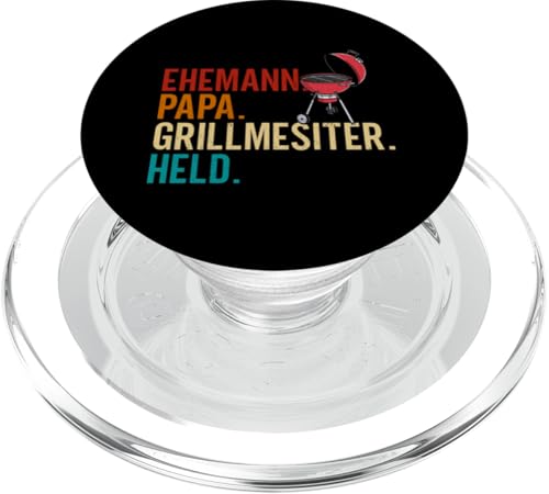Ehemann Papa Grillmeister Held Grillen BBQ Vatertag Männer PopSockets PopGrip für MagSafe von Stolzer Papa Grill Liebender Vater Daddy