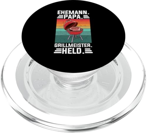 Ehemann Papa Grillmeister Held Retro Grillen Vatertag BBQ PopSockets PopGrip für MagSafe von Stolzer Papa Grill Liebender Vater Daddy