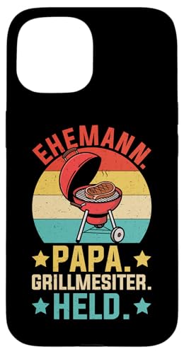 Ehemann Papa Grillmesiter Held Retro Vatertag Grillen Hülle für iPhone 15 Ehemann Papa Grillmesiter Held Retro Vatertag Grillen Hülle für iPhone 15 von Stolzer Papa Grill Liebender Vater Daddy