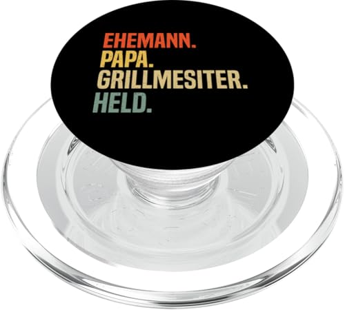 Ehemann Papa Grillmesiter Held Retro Vatertag Grillen PopSockets PopGrip für MagSafe von Stolzer Papa Grill Liebender Vater Daddy