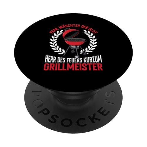 Grill Papa Vatertag Grillen Vater BBQ Grillmaster Männer PopSockets Klebender PopGrip von Stolzer Papa Grill Liebender Vater Daddy