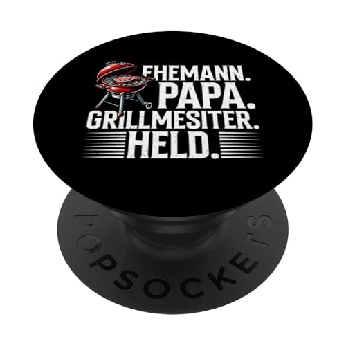 Grill Papa Vatertag Grillen Vater BBQ Grillmaster Männer PopSockets Klebender PopGrip von Stolzer Papa Grill Liebender Vater Daddy