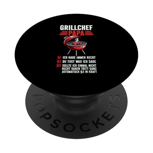 Grillchef Papa Grillen Vater BBQ Grillmaster Männer Vatertag PopSockets Klebender PopGrip von Stolzer Papa Grill Liebender Vater Daddy