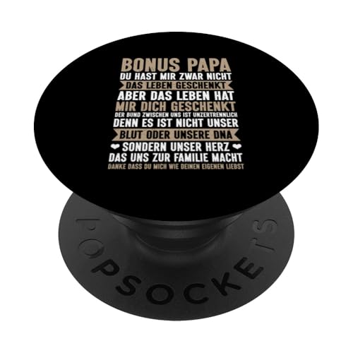Bonus Papa Stiefvater Vatertag Papa Vaterschaft PopSockets Klebender PopGrip Bonus Papa Stiefvater Vatertag Papa Vaterschaft PopSockets Klebender PopGrip von Stolzer Papa Stiefvater Liebevoller Daddy Vater