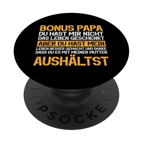 Bonus Papa Stiefvater Vatertag Papa Vaterschaft PopSockets Klebender PopGrip Bonus Papa Stiefvater Vatertag Papa Vaterschaft PopSockets Klebender PopGrip von Stolzer Papa Stiefvater Liebevoller Daddy Vater