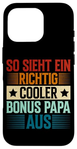 So Sieht Ein Richtig Cooler Bonus Papa Aus Retro Stiefvater Hülle für iPhone 16 Pro So Sieht Ein Richtig Cooler Bonus Papa Aus Retro Stiefvater Hülle für iPhone 16 Pro von Stolzer Papa Stiefvater Liebevoller Daddy Vater