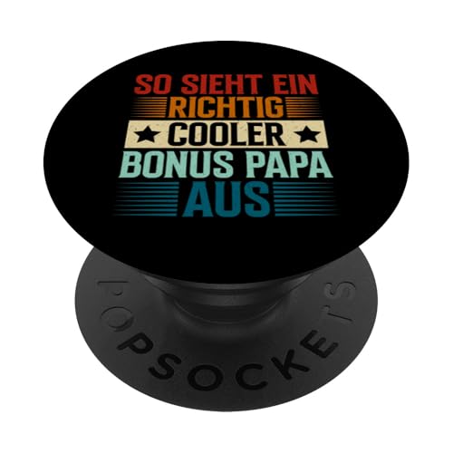 So Sieht Ein Richtig Cooler Bonus Papa Aus Retro Stiefvater PopSockets Klebender PopGrip So Sieht Ein Richtig Cooler Bonus Papa Aus Retro Stiefvater PopSockets Klebender PopGrip von Stolzer Papa Stiefvater Liebevoller Daddy Vater