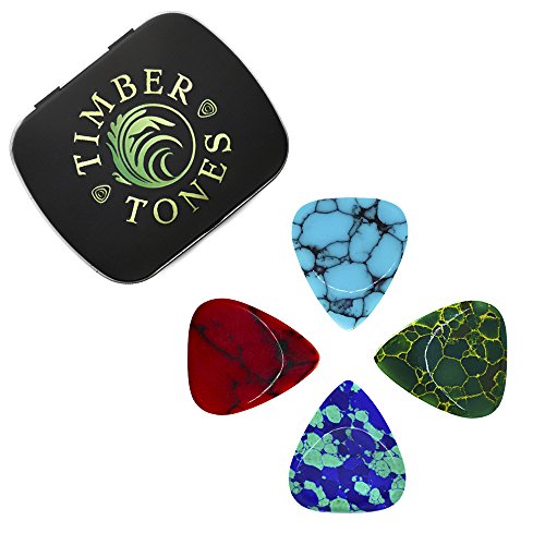 Stone Tones Plektren, 4er-Pack mit 4 verschiedenen Designs von Stone Tones