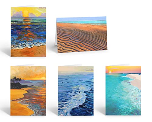 Eine Vielzahl von Strand-Notizkarten – 10 Boxed Notizkarten – Beach Ocean Shore Notizkarten – Ocean Coast (sortiert) von Stonehouse Collection