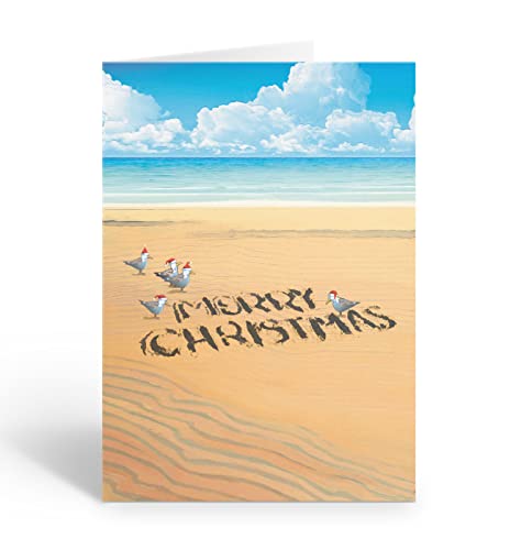 Stonehouse Collection | Merry Christmas Beach | Strand Weihnachtskarten | 18 Karten & Umschläge | USA hergestellt (Standard) von Stonehouse Collection