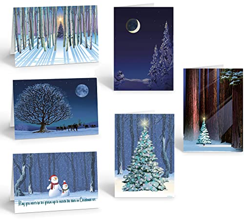Stonehouse Collection Verschiedene Weihnachtskarten | Winterwaldurlaub in Box | USA hergestellt | 18 schöne Weihnachtskarten und Umschläge (Wald) von Stonehouse Collection