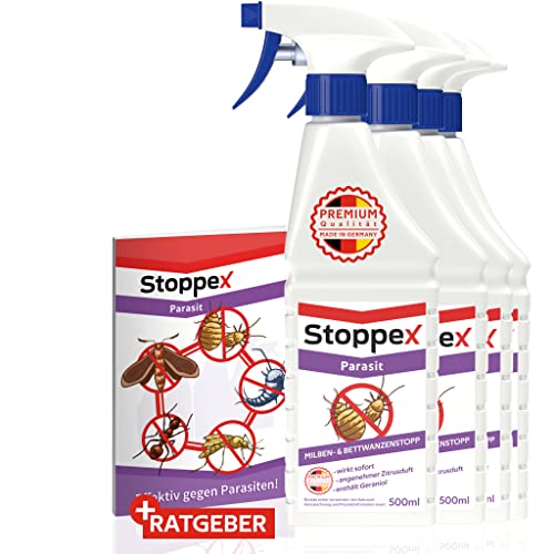 Stoppex Parasit Milben- & Bettwanzenspray – Effektive Soforthilfe gegen Milben & Bettwanzen - Ideal für Matratzen, Sofas, Polster & Teppiche Stoppex Parasit Milben- & Bettwanzenspray – Effektive Soforthilfe gegen Milben & Bettwanzen - Ideal für Matratzen, Sofas, Polster & Teppiche von Stoppex