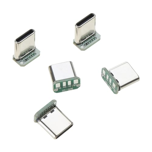 5 Stück 16pin USB C Typ C Stecker & Buchse Stecker 3A Nennstrom Lade Köpfe USB C Stecker Für Kopf Ersatzteile von Storage Bag