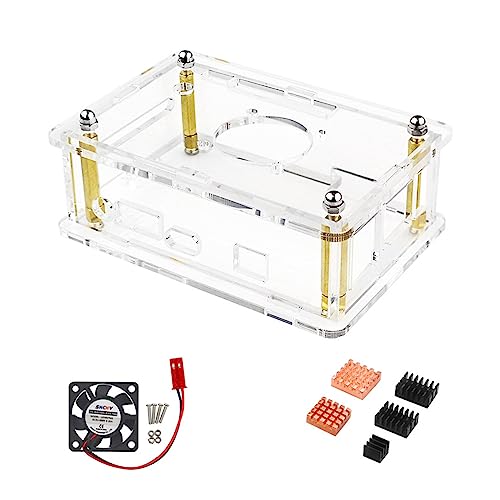 Acrylkoffergehäuse Für 4 LTS Brett Mit Ruhiger Kühlventilator Transparent Klare Kühlung Für Hülle Stille Acrylkoffergehäuse Für 4 LTS Brett Mit Ruhiger Kühlventilator Transparent Klare Kühlung Für Hülle Stille von Storage Bag