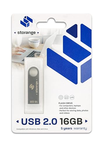STORANGE USB-Stick 16GB 2.0 Slim Silber von Storange