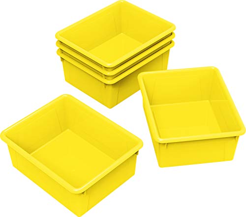 Storex Ablagefach mit Deckel Tief, Tablett 10 x 13 x 5 Inches gelb von Storex