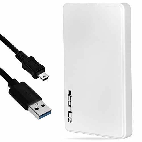 Storite 100 GB tragbare Externe Festplatte 2,5 Zoll HDD Backup Storage Drive mit USB 2.0 Ultraschnelle Datenübertragung Kompakte Festplatte kompatibel mit PC, MAC, Windows, Laptop, Desktop (weiß) von Storite