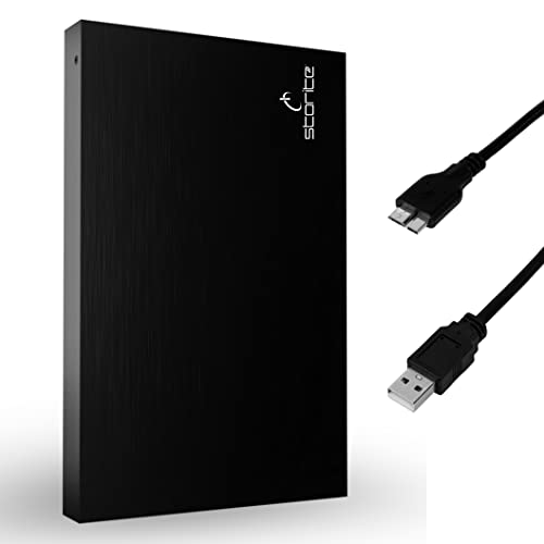 Storite 2,5" Ultra Slim Tragbare Externe Festplatte 500GB HDD Backup Speicher mit USB 3.0 Schnelle Datenübertragung Kompatibel für PC, Mac, Xbox One, Windows, Gaming, Laptop und Desktop (Schwarz) von Storite