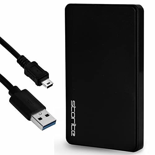 Storite 200 GB tragbare Externe Festplatte 2,5 Zoll HDD Backup Storage Drive mit USB 2.0 Ultraschnelle Datenübertragung Kompakte Festplatte Kompatibel mit PC, MAC, Windows, Laptop, Desktop (Schwarz) von Storite