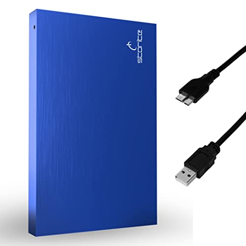 Storite Externe tragbare Festplatte 500 GB mit USB 3.0, externer Backup-Speicher, schnelle Datenübertragung, geeignet für PC, Mac, Windows, Gaming, Laptop und Desktop (blau) von Storite
