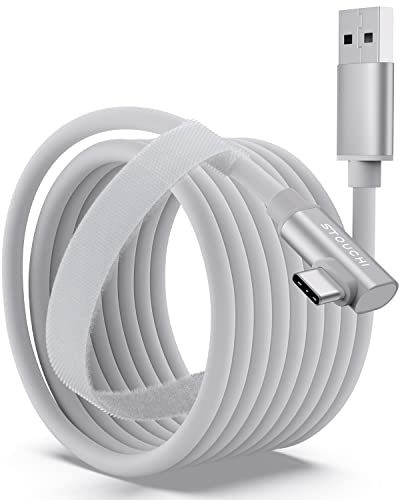 6m Link Kabel,Kompatibel mit Meta/Oculus Quest2/Quest3/Pro PICO 4 PC Steam VR,Stouchi Virtual Reality Headset Kabel,Hochgeschwindigkeits PC Datenübertragungs,USB 3.0 auf USB C Kabel für Gaming PC von Stouchi