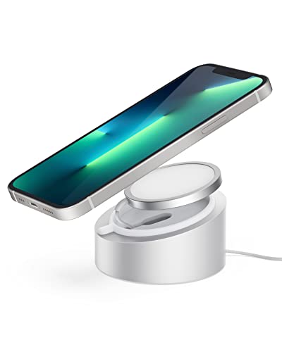Ständer Kompatibel mit Magsafe Ladegerät Heavy Duty Premium Metal Mag Safe Halterung Holder für iPhone 16/16Pro/16Pro Max/iPhone 15/14/13(Hinweis: Mag-Safe Nicht im Lieferumfang enthalten)-Silber von Stouchi