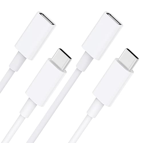 Stouchi 2Pack USB C Verlängerungskabel für Mag-safe Ladegerät Typ C Verlängerung für Stecker/Buchse 9V 3A für Mag safe 480Mbit/s Datenübertragung Kompatibel mit Magsafe Charger iPhone 14 50CM-Weiß von Stouchi