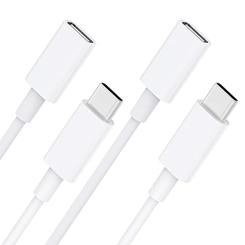 Stouchi 2Pack USB C Verlängerungskabel für Magsafe Ladegerät Typ C Verlängerung für Stecker/Buchse 9V 3A für Mag safe 480Mbit/s Datenübertragung Kompatibel mit Magsafe Charger iPhone 16 2M/6.6Ft-Weiß von Stouchi
