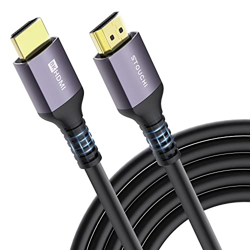 Stouchi 8K HDMI 2.1 Kabel 7,5m,CL3 In Wall Plenum-Rated High Speed ​​Ultra HD 48Gbps Kabelunterstützung 8K60 4K120 eARC RTX 3090 HDR10 4:4:4 HDCP 2.2 & 2.3 Dolby Kompatibel mit PS5,Xbox Series X,LG TV von Stouchi