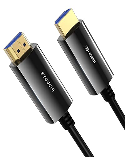 Stouchi 8K HDMI Glasfaserkabel 10M, HDMI 2.1 Kabel 48Gbps Ultra High Speed,In Wall CL3 Rated,AOC 8K@60Hz,4K@120Hz/144Hz Dynamic HDR eARC Dolby HDCP2.2 Kompatibel mit PS5,Xbox SeriesX,PC,TV von Stouchi