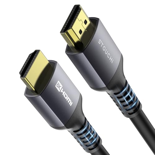 Stouchi HDMI 2.1 Kabel 8K 6m, Ultra HD 48 Gbit/s Hochgeschwindigkeit 8K60hz 4K120hz 144Hz 165 Hz RTX 3080 DSC eARC Dynamisches HDR10 4: 4: 4 HDCP 2.2 & 2.3 Dolby,Kompatibel mit TV/PS5/Xbox-Serie X von Stouchi