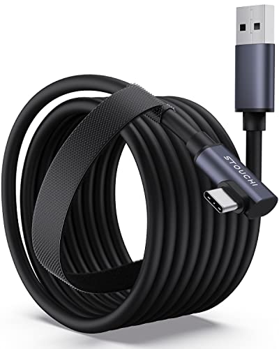 Stouchi Link Kabel 5m,Kompatibel mit Meta/Oculus Quest3/Quest2/Pro PICO 4 PC Steam VR, Virtual Reality Headset Kabel,Hochgeschwindigkeits PC Datenübertragungs,USB 3.0 auf USB C Kabel für Gaming PC von Stouchi
