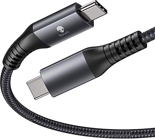 Stouchi Thunderbolt 3 Kabel 1M USB-IF TB3 USB 4.0 Kabel Geflochtenes Kabel 100W/20V/5A,40Gbps 5K,Kompatibel für Mac Studio,Studio Display Thunderbolt 3 Docking Station/eGpu/Externe SSD,M1 Macbok Air von Stouchi