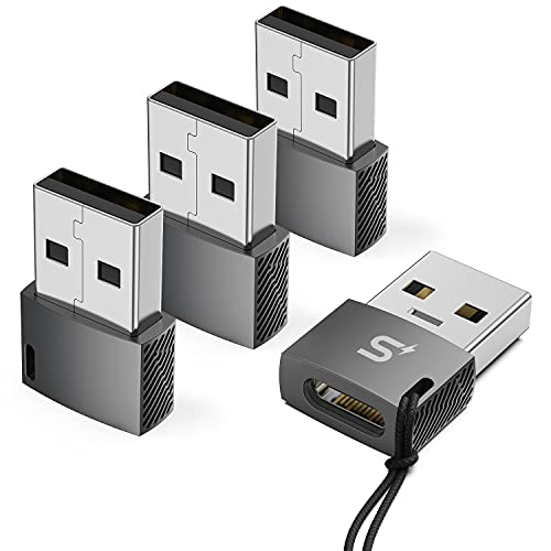 Stouchi USB C Buchse auf USB Stecker Adapter(4 Pack),Typ C auf USB 2.0 Konverter Kompatibel mit Laptops,Powerbanks,Ladegeräte,für Pixel Pro 6/Pad Air 4/Pad Pro 2020,Phone 11/12 Max,Samsung Galaxy S21 von Stouchi