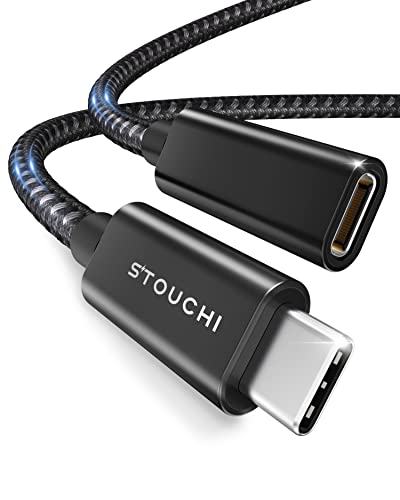 Stouchi USB C Verlängerung 1,8m USB 3.1 Kabel Typ C Stecker auf Buchse Verlängerungskabel,5Gbit/s,5A/100W Lade/,4K Video Sync-Extender für PSVR2,2022 M1 M2 Max Mac Book Pro/Galaxy S23/S22/XPS/Pixel 7 von Stouchi