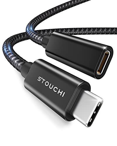 Stouchi USB C Verlängerung 3m, USB 3.2 Kabel Typ C Stecker auf Buchse Verlängerungskabel 5Gbit/s 100W Schnelllade,Synchronisieren Audio Kompatibel für Galaxy S24 S23,M1 M2 Max MacBook,Pixel 7 Schwarz von Stouchi